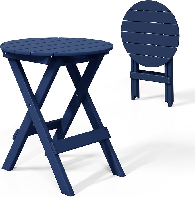 Costaelm Paradise HDPE Outdoor 24.5 Inch Round Portable Folding Patio Dining by Costaelm