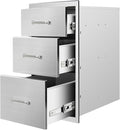 Outdoor Kitchen Drawers 20"Wx27"Hx23"D Flush Mount Access 3-Drawer BBQ by Unknown