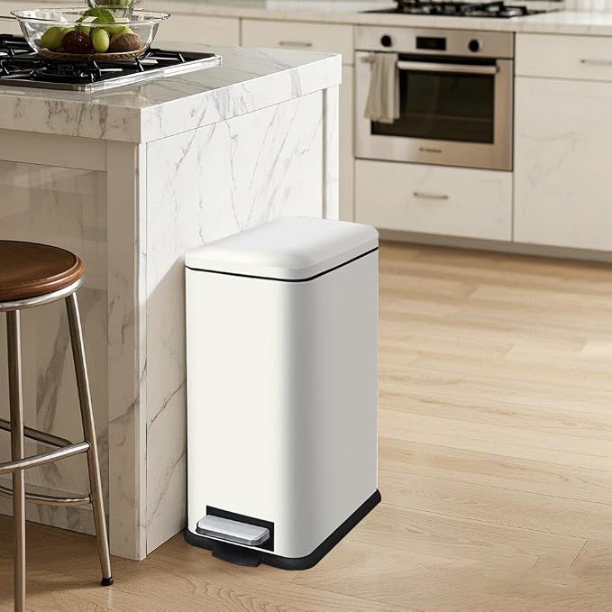 8 Gallon Trash Can with Lid, Stainless Steel Trash Can with Removal Inner Bucket - Image 9