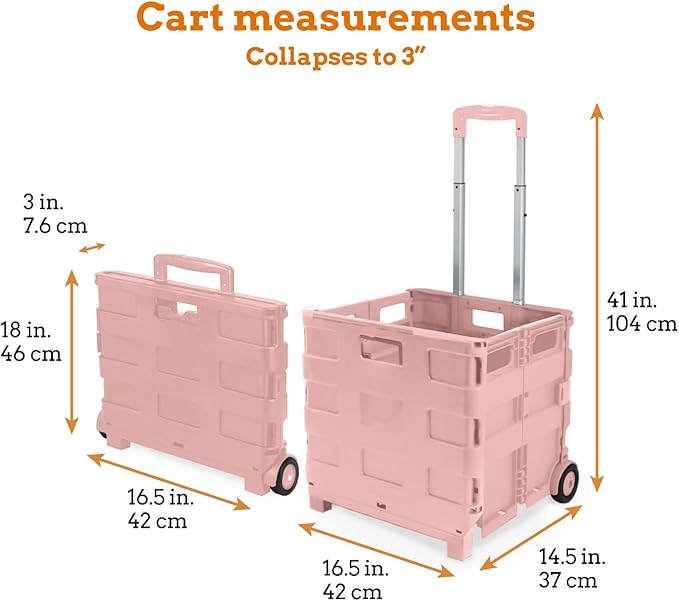 Inspired Living Ultra-Slim Rolling Collapsible Storage Pack-N-Roll Utility-carts - Image 2