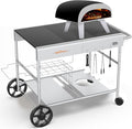 Upgraded Pizza Oven Cart Table for Ooni Koda/Karu/Fyra 16 & 12, Movable Thicken by Uniflasy