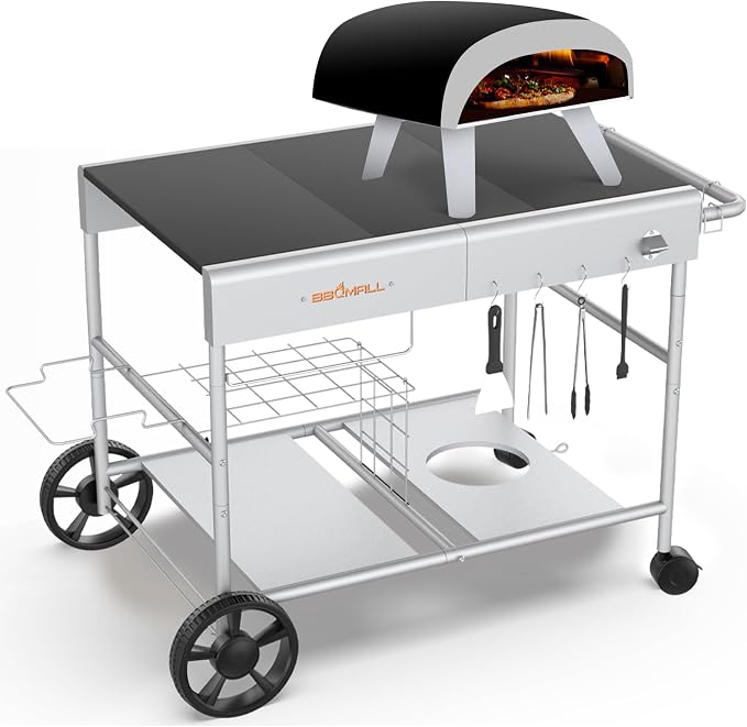 Upgraded Pizza Oven Cart Table for Ooni Koda/Karu/Fyra 16 & 12, Movable Thicken by Uniflasy