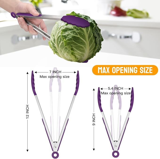 HOTEC Premium Stainless Steel Locking Kitchen Tongs - Image 7