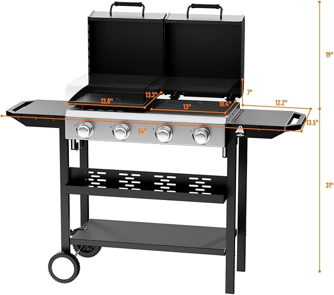 Bonnlo 2 in 1 Propane Flat Top Grill and Griddle Combo - Image 6