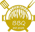 Custom BBQ Metal Sign, Personalized Grill Name Plate by Custom