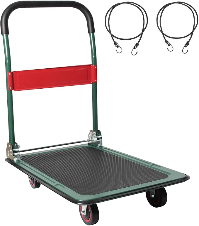 LEADALLWAY Foldable Push Cart Platform Cart by LEADALLWAY