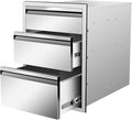 Outdoor Kitchen Drawers 18" W x 24" H x 23" D Stainless Steel Triple Drawers by Unknown