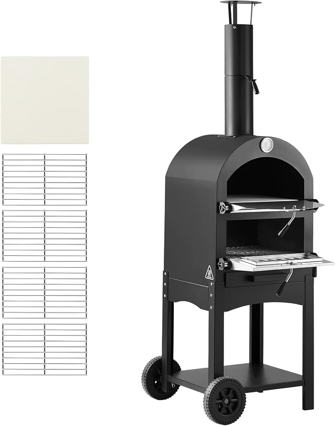 VEVOR Outdoor Pizza Oven, 2-Layer Pizza Oven Wood Fired, Wood Burning Outdoor - Image 9