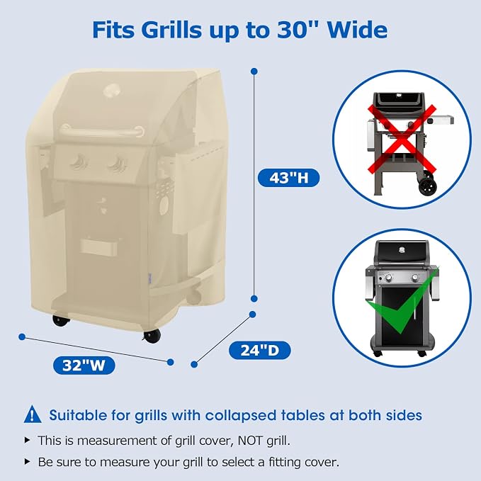 SunPatio 2 Burner Grill Cover 32 Inch, Outdoor Heavy Duty Waterproof Small Gas - Image 4