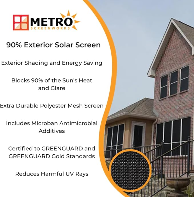 Custom Solar Screens for Windows Exterior 90% Shade - Image 2