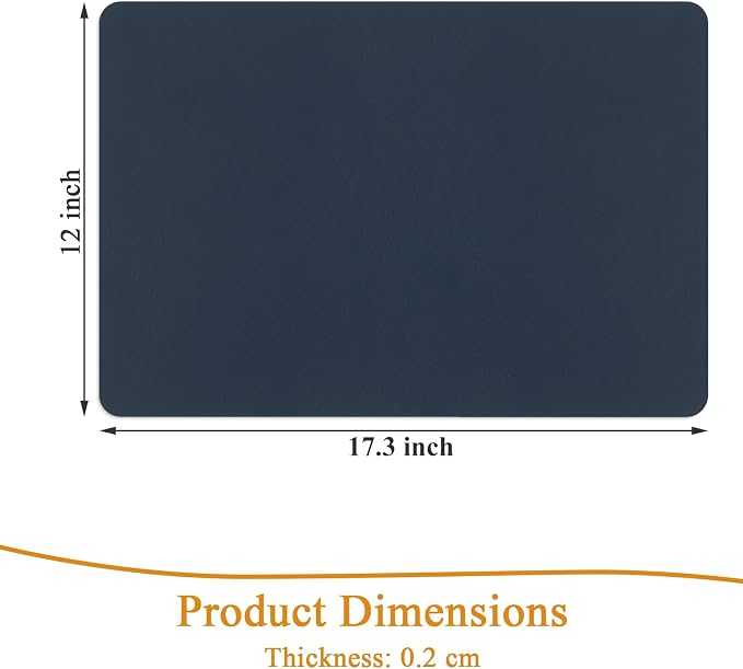 SHACOS Placemats Set of 6 Faux Leather Waterproof Leakproof Wipeable PU - Image 8