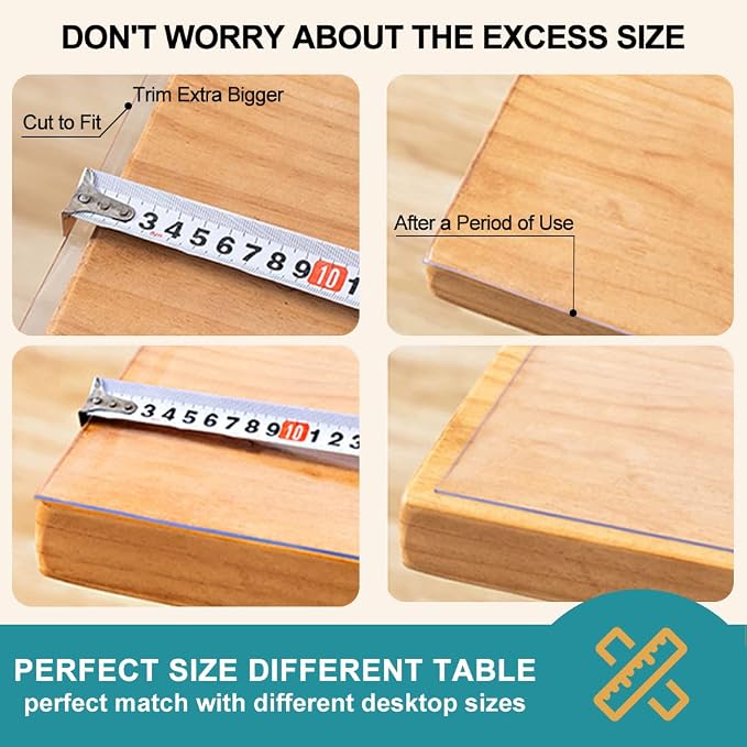 Waterproof PVC Vinyl Plastic Table Top Cloth Cover Desk Mat Clear Table - Image 6
