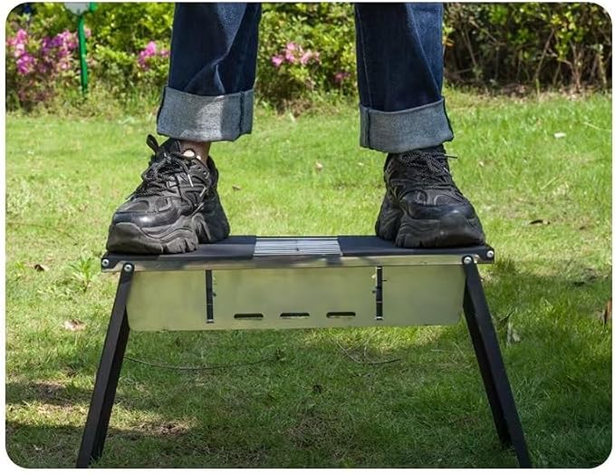 Outdoor Foldable Portable Barbecue Grills Stainless Steel Charcoal BBQ Tool - Image 7