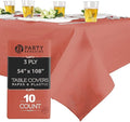 PARTY BARGAINS 54" X 108" Paper & Plastic Table Covers, 10 Pack by PARTYBARGAINS