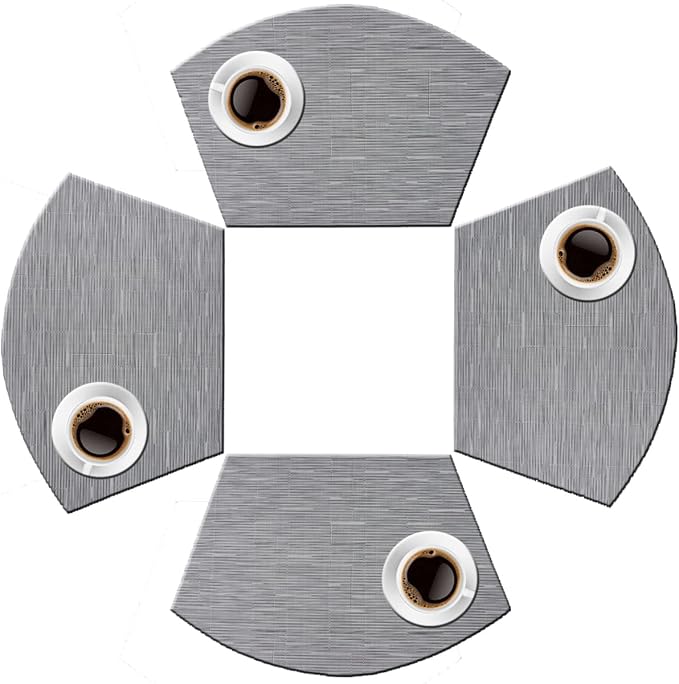 PIGCHCY Wedge Shaped Placemats for Dining Table Cross-Weave Washable Vinyl - Image 4