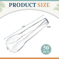 Tongs: 50 Clear Plastic Disposable Serving Tongs, 9 Inch Length