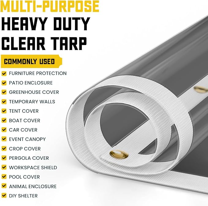Core Tarps 20 Mil Extreme Heavy Duty Clear Tarp - Image 5