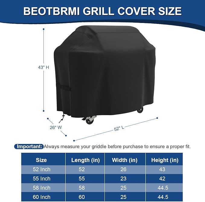 Grill Cover, Grill Covers for Outdoor 52 inch, Waterproof Protection, BBQ Grill - Image 2