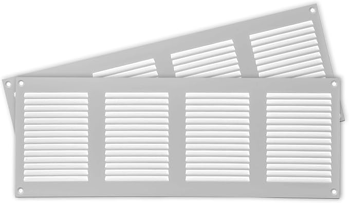 Repa Market 2-Pack Air Vent Cover 16x6 Inch White Galvanized Steel Louvered by RepaMarket