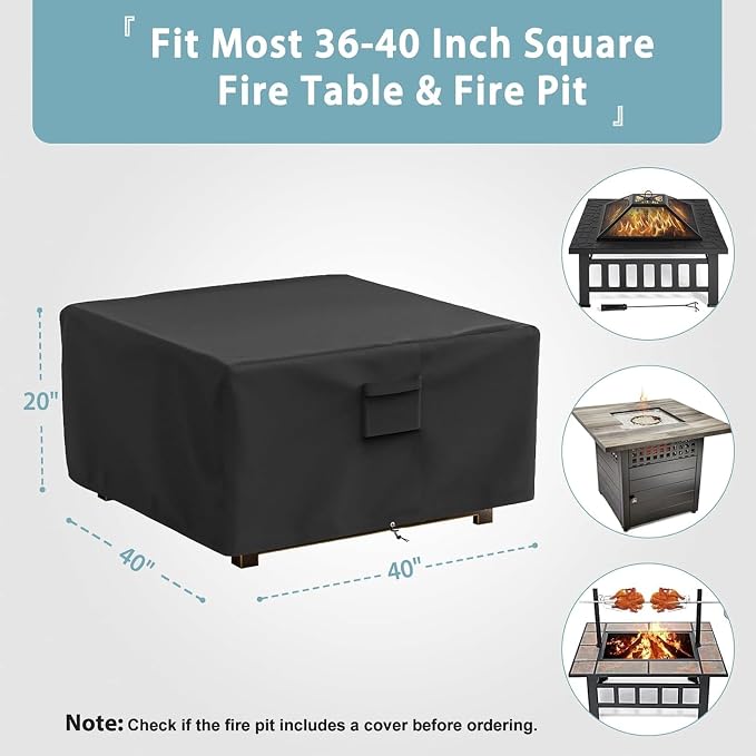 SHINESTAR Square Fire Pit Cover, Fits - Image 2