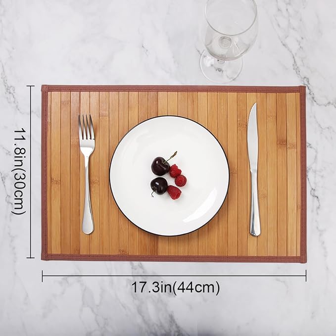 Placemats Set of 6 for Dining Table, Bamboo Place Mats for Kitchen Table Decor - Image 2