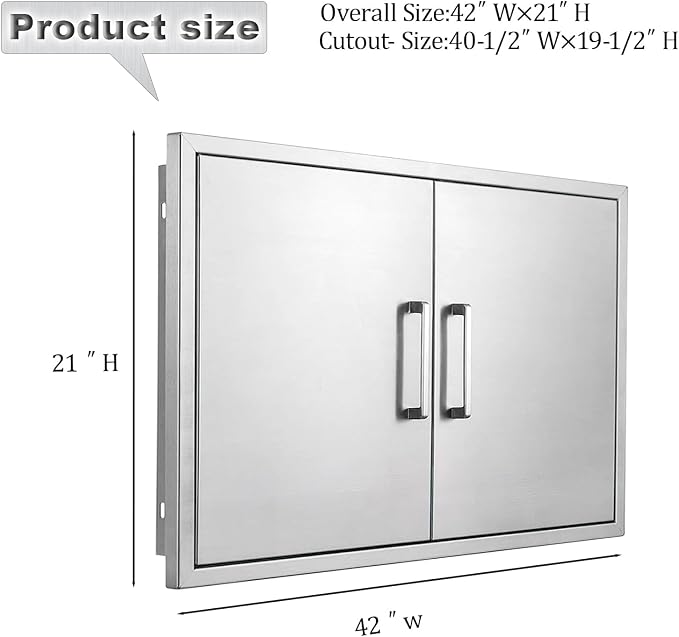 Outdoor Kitchen Door, Outdoor Kitchen Access Door, Stainless Steel BBQ Double - Image 2