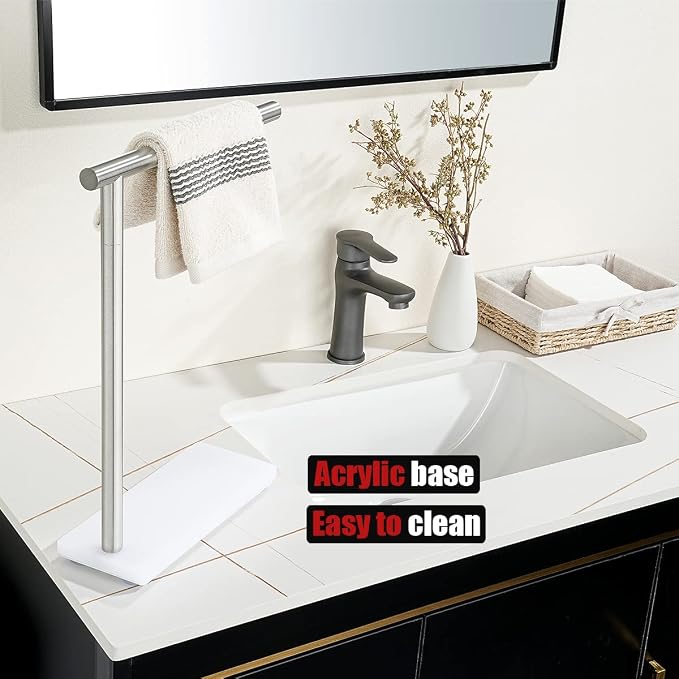 JQK Hand Towel Holder Stand Brushed, Modern Tree Rack Free Standing - Image 5