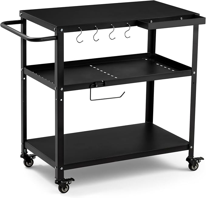 Outdoor Grill Cart Table, Indoor and Outdoor Pizza Oven Table, by Unknown