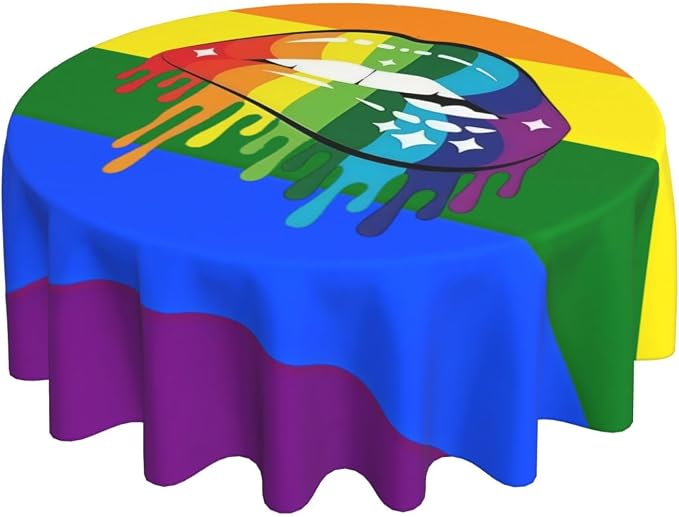 Homosexual Round Tablecloth Lesbian Rainbow - Image 2