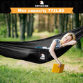 Double Hammock with Bug Net, Black 210T Nylon, 772 lb Capacity