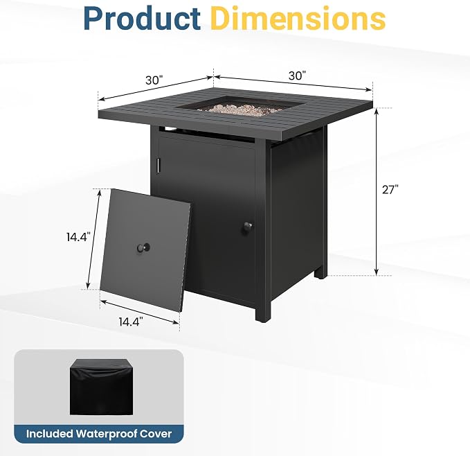 Royalcraft 2 in 1 Propane Fire Pit Table, 50000 BTU Gas Fire Pits Table - Image 8