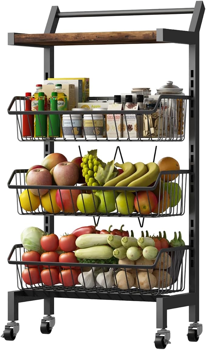 4-Tier Slim Rolling Storage Cart, Narrow Kitchen Cart by DGSANDGPuttheCustomerFirst