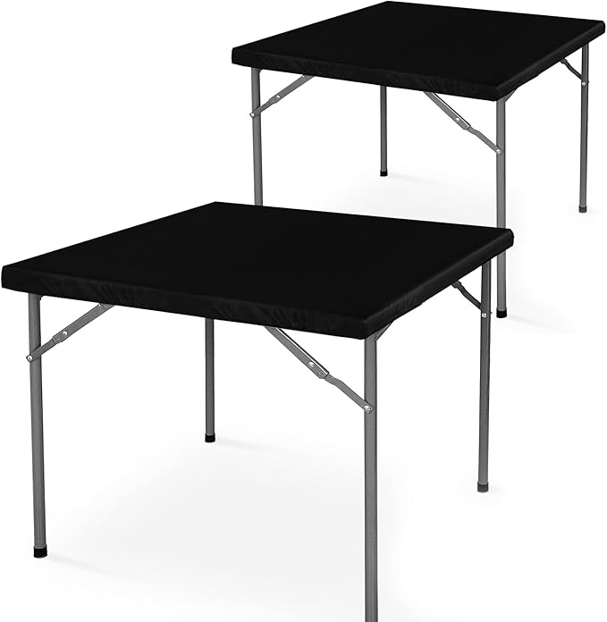 LUSHVIDA Square Fitted Table Cover Card Tablecloth 34x34 inch, 2 Packs by LUSHVIDA