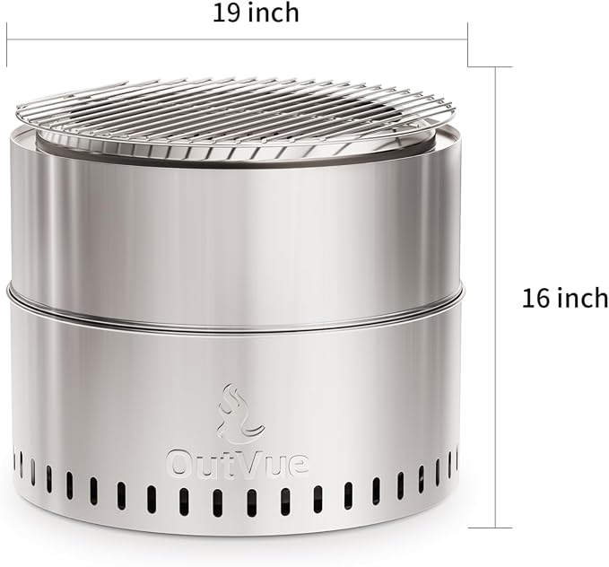 19 inch Stainless Steel Smokeless Fire Pit - Image 6