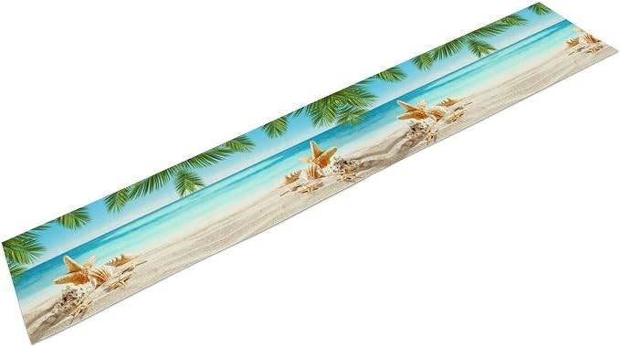 Summer Coastal Table Runner, Nautical Starfish Beach Seashell Ocean Tropical - Image 6