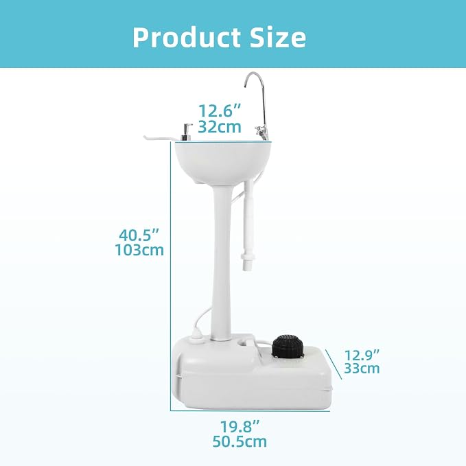 YITAMOTOR Dual Use Portable Sink 17L Camping Hand Washing Station - Image 5