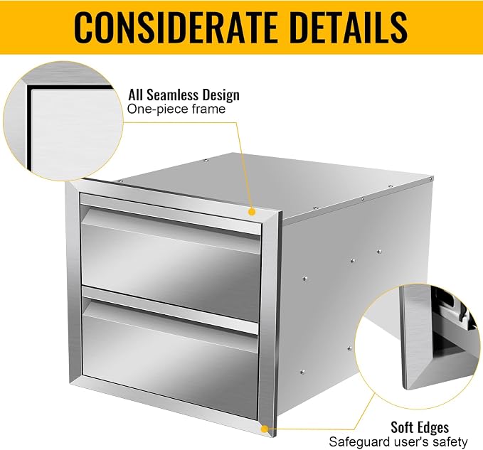 Outdoor Kitchen Drawers, Box Frame Style Flush Mount BBQ Drawer w/Stainless - Image 4
