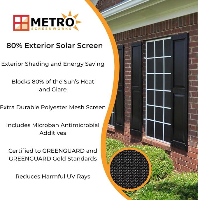 Custom Solar Screens for Windows Exterior 80% Shade - Image 2