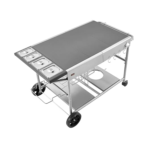 VEVOR Outdoor Grill Cart, 36.4 x 23.4 x 1 inch Tabletop Size Grilling Table - Image 9