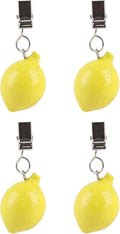 TwoFish Home Set of 4 Lemon Resin Tablecloth Weights Clips Handicraft Lemon by TwoFishHomeFashionLLC