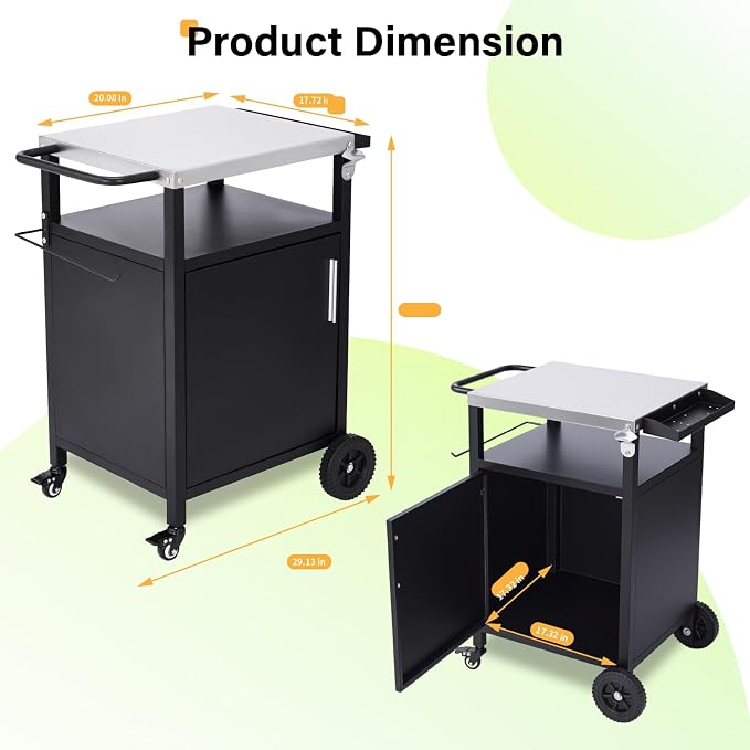 VINGLI Outdoor Grill Table Cart - Image 3
