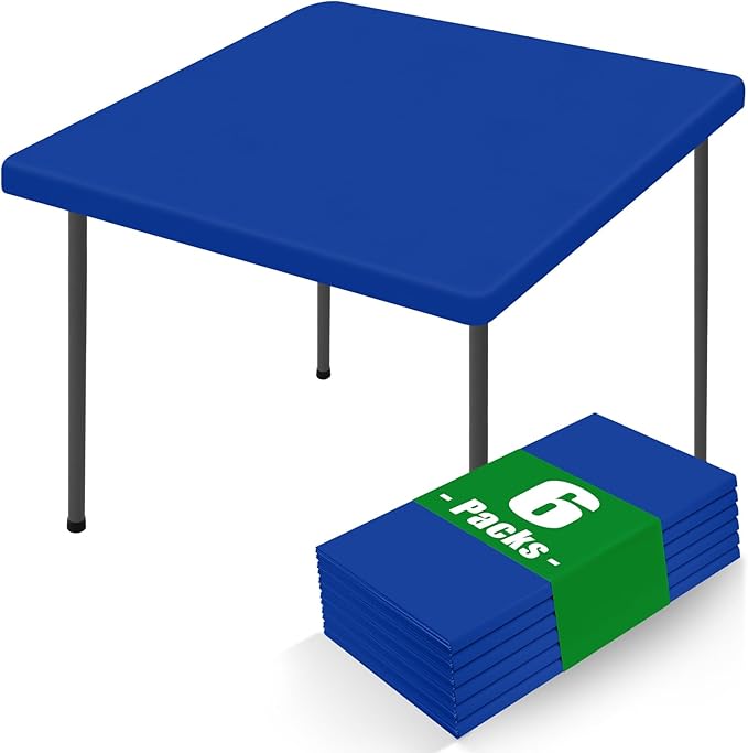 Spandex Square Table Cloth 6 Pack, Elastic Fitted Tablecloths by Moosfor
