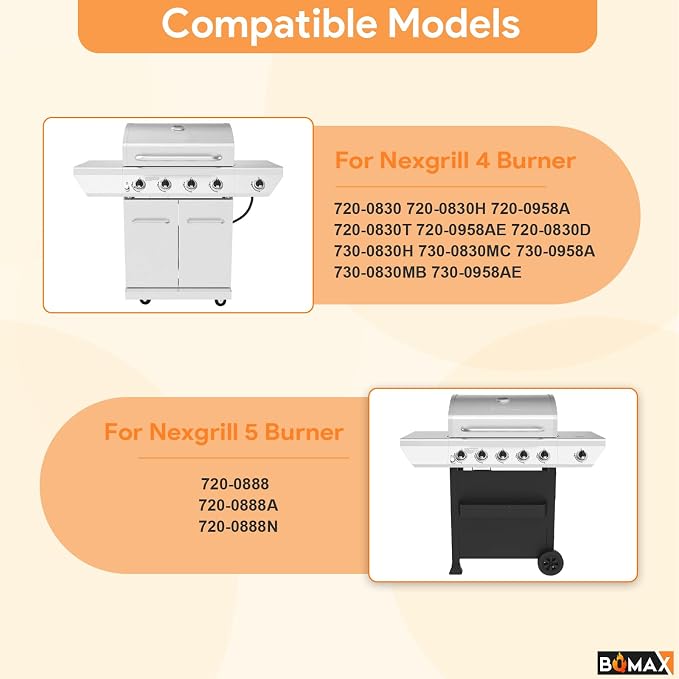BQMAX Grill Parts for Nexgrill 4 Burner Gas Grill 720-0830H 720-0830 720-0830T - Image 2