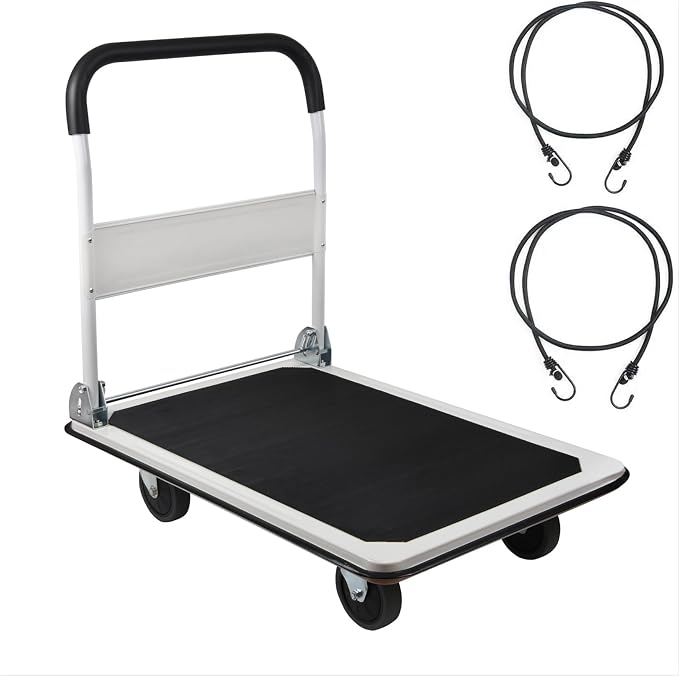 LEADALLWAY Platform Truck Large Size 880lbs Heavy Duty Foldable Push Cart by LEADALLWAY