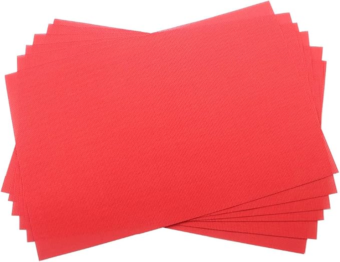 Gugrida Placemats Set of 6 Solid Red Placemat by Unknown