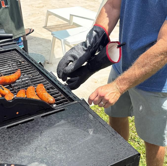 MagneCHEF Freedom BBQ Gloves 932°F Heat Rated Magnetic EZ On Off Safety Clips - Image 4