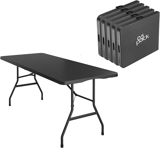 5 Pack of 6 Foot Foldable Table by VISTACASA