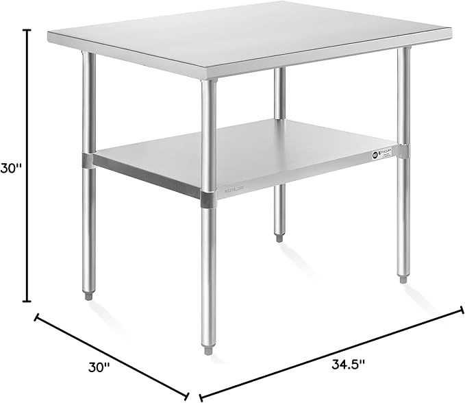 KUTLER Stainless Steel Table 30 x 48 Inches, NSF Heavy Duty Commercial Kitchen - Image 2