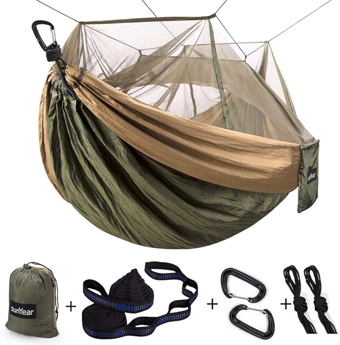 Hammock with Bug Net, 210T Nylon, Single or Double Size