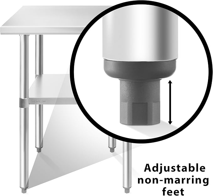 KUTLER Stainless Steel Table 24 x 30 Inches, NSF Heavy Duty Commercial Kitchen - Image 6